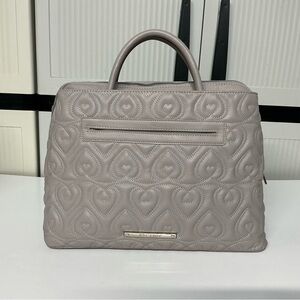 Betsey Johnson Quilted Heart-Embroidered Top Handle Satchel in Light Purple